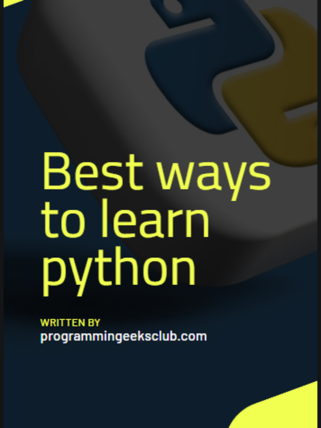 Best ways to learn python programming?